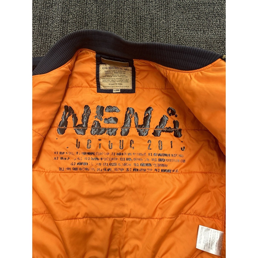 Alpha Industries Regular Fit Bomber Jacket Coat Black Men's Size XL - Picture 11 of 14